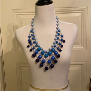 Shades of blue statement necklace by JCrew